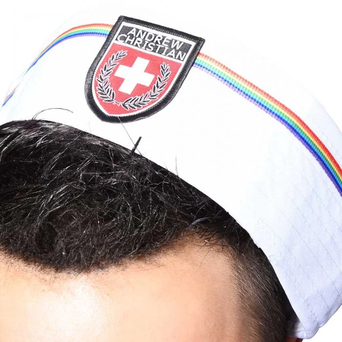 Andrew Christian Pride Sailor Hat 8466 White - Image 3