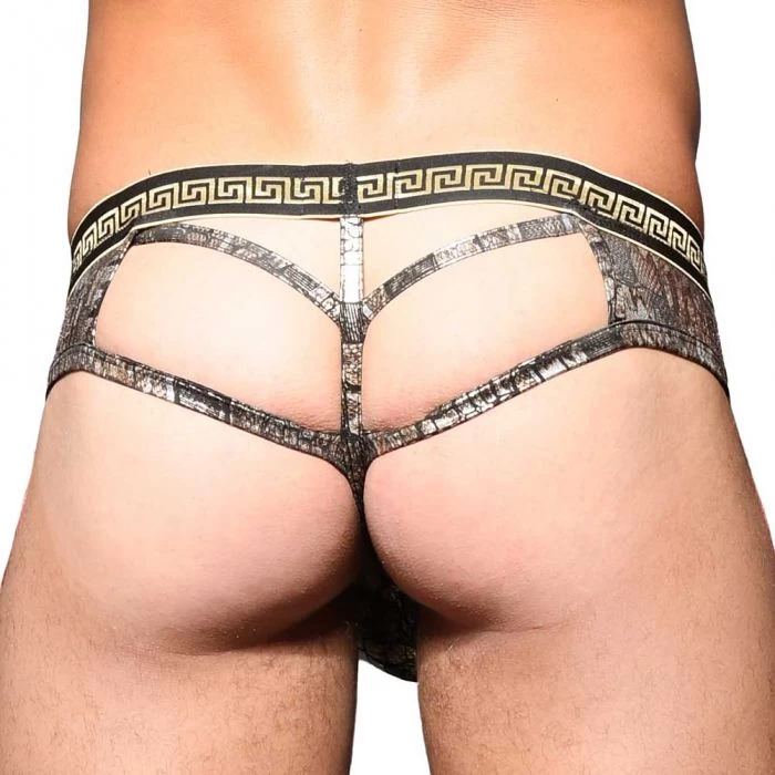Andrew Christian MASSIVE Python Frame Thong 91663 Black/Gold - Image 4