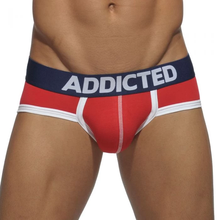 Addicted Three Pack Basic Brief AD301P Red/Grey/Royal Blue - Image 2