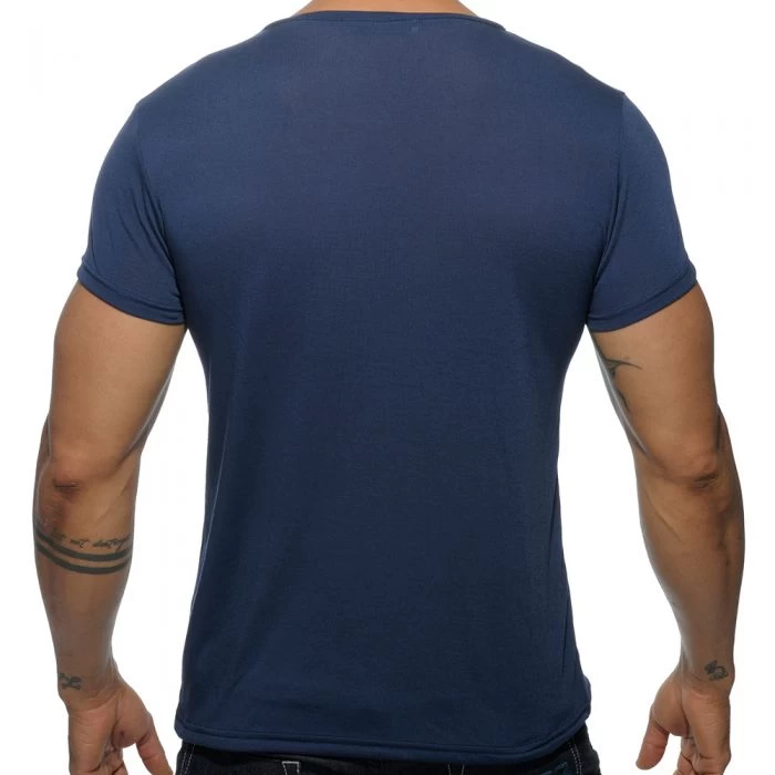 Addicted Basic V Neck T-Shirt AD423 Navy - Image 2