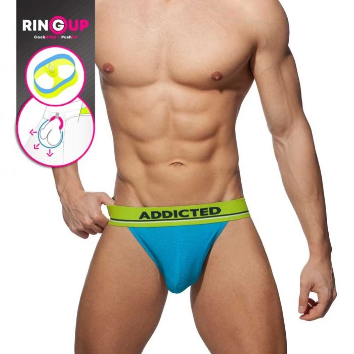Addicted RingUp Mesh Bikini Brief AD932 Turquoise - Image 4