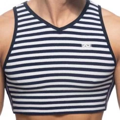 Addicted Sailor Velvet Crop Top AD944 Navy