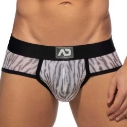 Addicted Tiger Print Brief AD972 Heather Grey