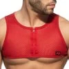 Addicted Mesh-Zip Crop Top AD998 Red