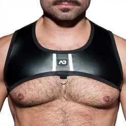 Addicted AD Fetish Rub Stripe Harness ADF110 White