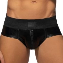 Addicted Front And Back Zip Rub Brief ADF136 Black