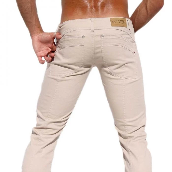 Rufskin Johnson Stretch Twill Low Rise Slim Jeans Sand - Image 4
