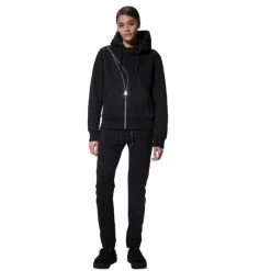 LEVEL Sam Asymmetrical Cropped Yoga Hoodie L1818 Black