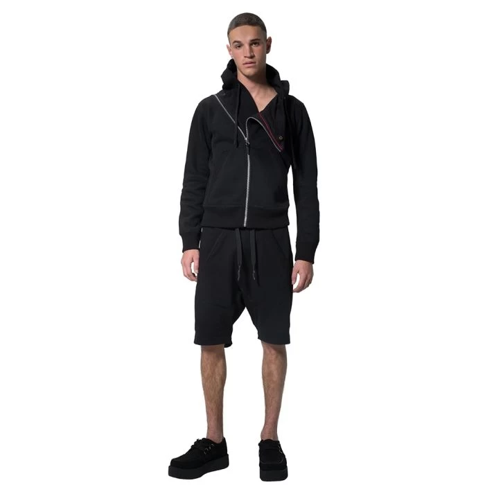 LEVEL Sam Asymmetrical Cropped Yoga Hoodie L1818 Black - Image 6