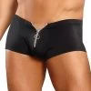 Male Power Nylon Spandex Zipper Short PAK-835 Black