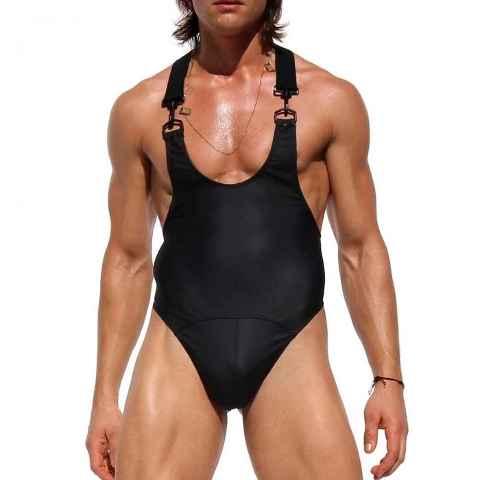 Rufskin Morgan Rubberized Thong Bodysuit Matte Black - Image 6