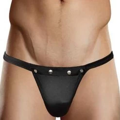 Male Power Nylon Spandex Rip Off Thong PAK-810 Black