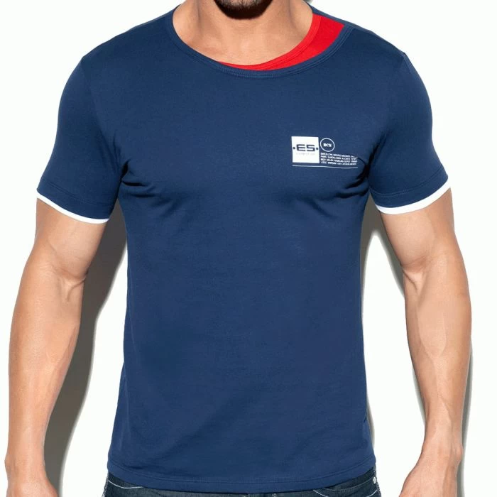 ES Collection Double Neck T-Shirt TS246 Navy