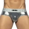 ES Collection Push Up Shiny Party Brief UN444 Silver